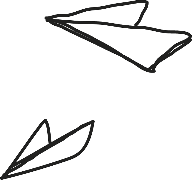 multiple paper planes facing each other